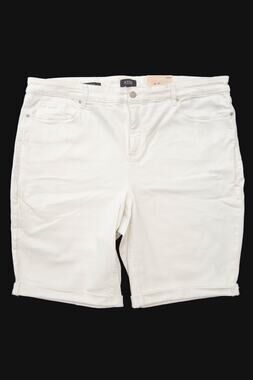 New NYDJ Plus Size Briella Roll Cuff Short In Optic White Plus Size 20